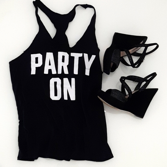 PINK VS black Party On tstrap tank - Picture 1 of 10